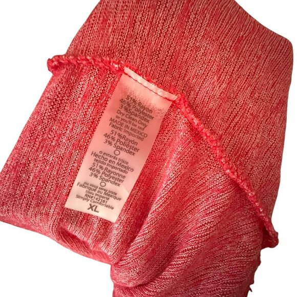 LuLaRoe Womens Open Front Long Red Cardigan Sweater Pockets Lightweight Knit XL - Picture 6 of 6